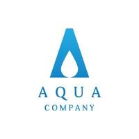 lettre a pour la création de logo d'eau aqua vecteur