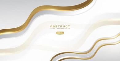 fond blanc et or de luxe avec forme ondulée, pour bannières, certificats, présentations, invitations, brochures vecteur
