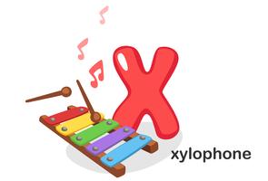 X pour xylophone vecteur