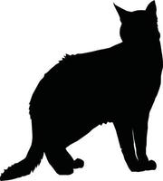 logo de silhouette de chat vecteur