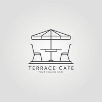 terrasse icône dessin au trait logo vecteur illustration design minimaliste