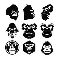 vecteur de tête de gorille, vecteur de tête de singe, logo de visage de singe