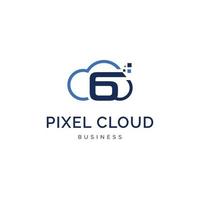 lettre initiale g pixel nuage logo design inspiration vecteur