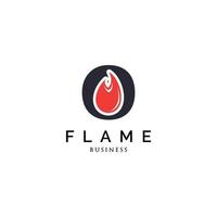 lettre initiale o inspiration de conception de logo de flamme vecteur