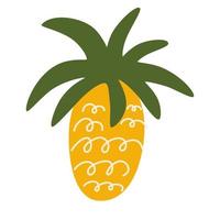 l'ananas. fruits exotiques sucrés. pour les menus des restaurants, des magasins et de l'imprimerie, du papier peint, du textile. illustration de dessin animé de vecteur isolé sur fond blanc.