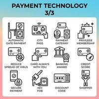 icônes de la technologie de paiement vecteur