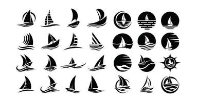bateau navire mer voile logo vectoriel