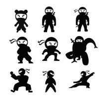 ninja samouraï guerrier combattant personnage dessin animé art martial arme shuriken vecteur