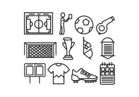 jeu d'icônes de football à la mode et moderne, symbole de football pour signe simple d'icône, jeu d'icônes de football illustration vectorielle plane. vecteur