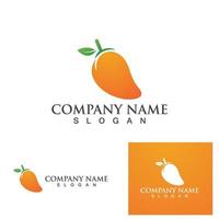 logo et symbole frais de fruits de mangue vecteur