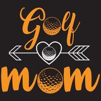 conception de t-shirt de maman de golf. vecteur