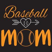 conception de t-shirt de maman de baseball vecteur