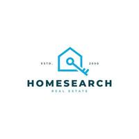 logo de recherche de maison et de clé pour agent immobilier vecteur