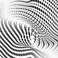 Fond monochrome abstrait 3D avec motif vectoriel de points, thème technologique, flux pointillé dimensionnel en perspective, données volumineuses, nanotechnologie.