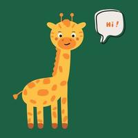 girafe de dessin animé mignon vecteur