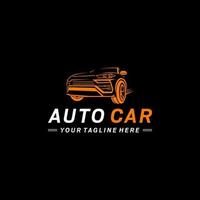 modèle de logo de voiture orange avec fond noir. création de logo d'entreprise de voiture automatique avec silhouette pour le logo de l'entreprise automobile, lave-auto, garage, service, peinture. vecteur