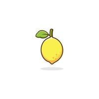 illustration vectorielle de l'icône de citron jaune isolé sur fond blanc. icône de clip art citron. vecteur