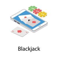 concepts de blackjack à la mode vecteur