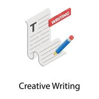 concepts d'écriture créative vecteur