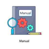 engrenage sur le livret présentant l'icône du livre manuel vecteur