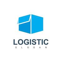 boîte de livraison pour le vecteur de conception de logo logistique