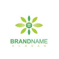 modèle de logo de feuille pour une entreprise naturelle vecteur