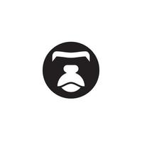 modèle de logo de tête de singe vecteur