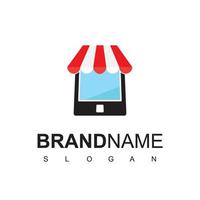 modèle de logo de boutique en ligne vecteur