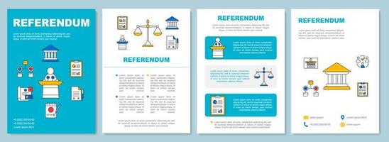 mise en page du modèle de brochure référendaire. Vote populaire. dépliant, livret, conception d'impression de dépliant, illustrations linéaires. scrutin citoyen. mises en page vectorielles pour magazines, rapports annuels, affiches publicitaires vecteur