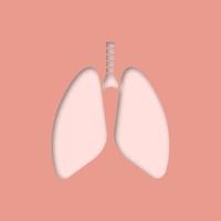 icône découpée dans le papier des poumons humains. anatomie du système respiratoire. illustration vectorielle silhouette isolée vecteur