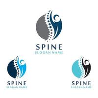 concept de conceptions de logo de soins chiropratiques de la colonne vertébrale, modèle de logo de colonne vertébrale vecteur