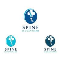 concept de conceptions de logo de soins chiropratiques de la colonne vertébrale, modèle de logo de colonne vertébrale vecteur