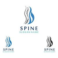 concept de conceptions de logo de soins chiropratiques de la colonne vertébrale, modèle de logo de colonne vertébrale vecteur