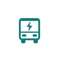 icône de bus électrique sur blanc vecteur