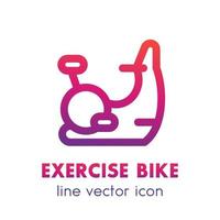 icône de ligne de vélo d'exercice, pictogramme isolé sur blanc