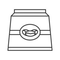 icône linéaire de paquet de papier café. illustration de la ligne mince. symbole de contour. dessin de contour isolé de vecteur