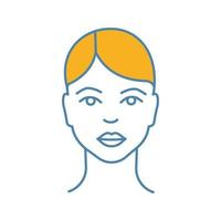 icône de couleur de visage de femme. peau jeune et saine. Dame. profil de l'utilisateur. avatar de femme. illustration vectorielle isolée vecteur