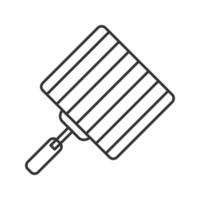 icône linéaire de gril à main. grille de barbecue. illustration de la ligne mince. panier à griller. symbole de contour. dessin isolé de vecteur