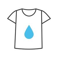 impression sur l'icône de couleur de t-shirt. t-shirt avec goutte de liquide. illustration vectorielle isolée vecteur