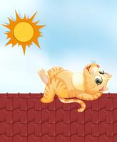 Chat paresseux sur le toit vecteur