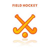 icône de hockey sur gazon isolé sur blanc vecteur