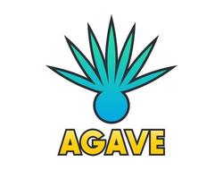 élément végétal d'agave pour la conception de logo sur blanc