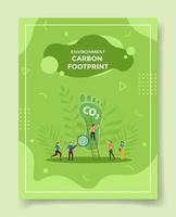 empreinte carbone co2 pour le modèle de bannières, dépliant, livres et couverture de magazine vecteur