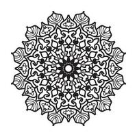 motif circulaire en forme de mandala pour la décoration de tatouage au henné mehndi. ornement décoratif de style oriental ethnique. page de livre de coloriage. vecteur