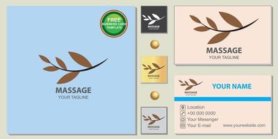 logo de massage prime modèle de carte de visite élégant gratuit vecteur eps 10