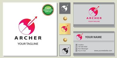 logo d'archer de luxe, modèle de carte de visite élégant gratuit vecteur eps 10