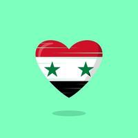 illustration de l'amour en forme de drapeau de la syrie vecteur
