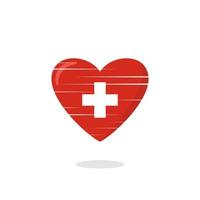 illustration de l'amour en forme de drapeau suisse vecteur