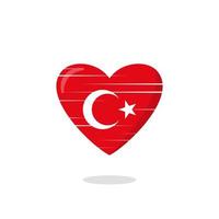 illustration de l'amour en forme de drapeau de la turquie vecteur