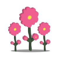 icône vectorielle 3d fleur rose, plante tropicale. meilleur pour les images de propriété de décoration vecteur